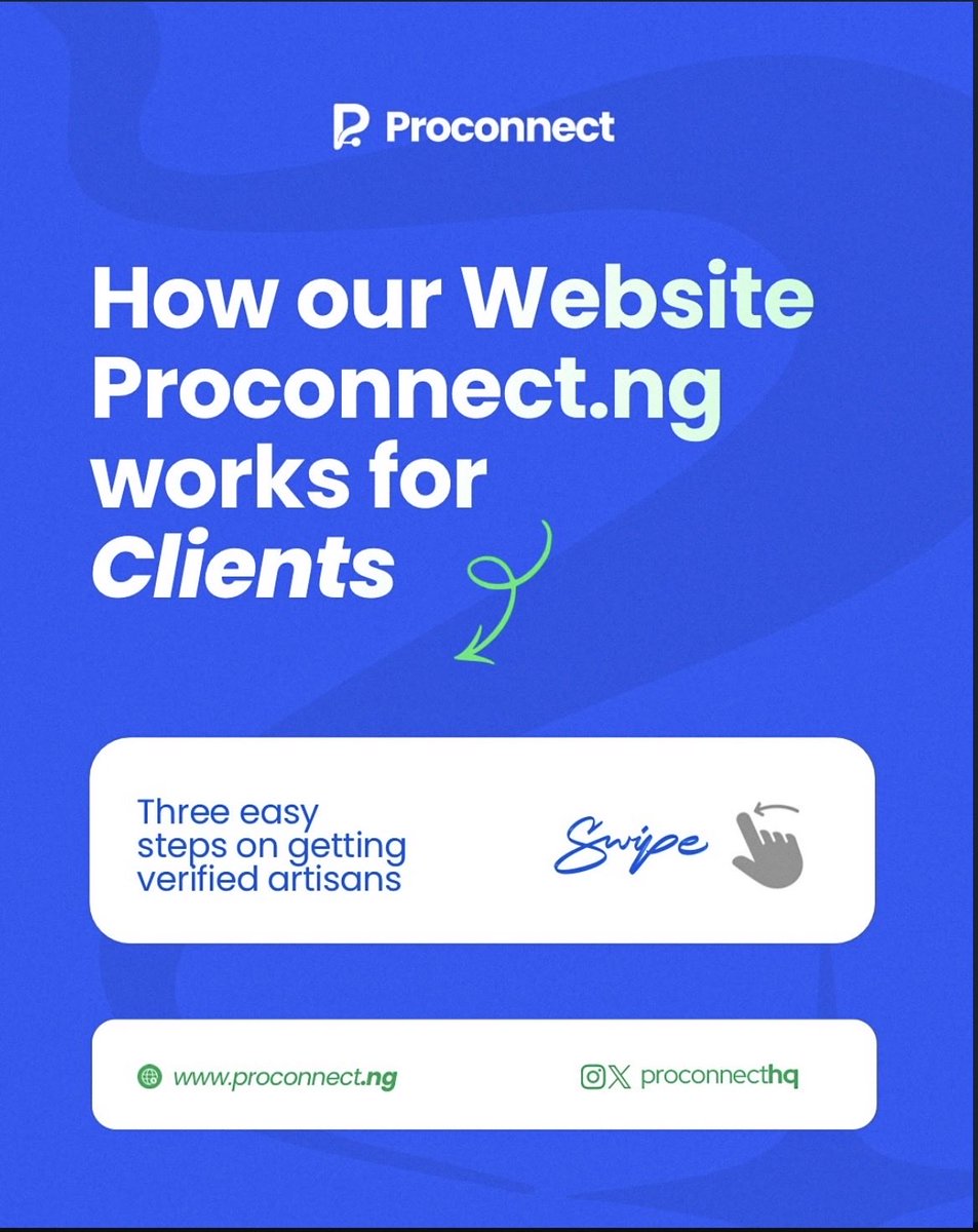 Proconnecthq's tweet photo. Getting reliable artisans shouldn't be a hassle.
Just visit https://t.co/lTYiAK6MGp to get started
#proconnect #FindAnArtisan #FashionDesigners https://t.co/nunQYUZ2Wt