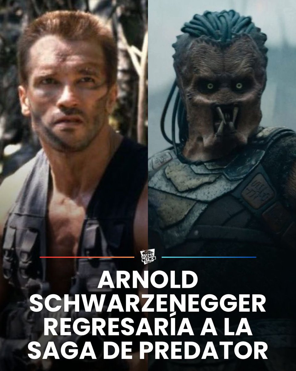 GabyMeza8's tweet photo. ¡ESTARÍA DE REGRESO! 🔥 Arnold Schwarzenegger declaró que ha hablado con el director Dan Tratchtenberg para volver como su personaje de Dutch en la saga PREDATOR (Depredador). https://t.co/vf9vRYE51B