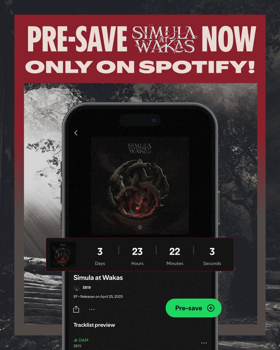 Hello po, <a href="/sonymusicph/">Sony Music Philippines</a> <a href="/1zentertainment/">1Z ENTERTAINMENT</a>, is it possible po to add the countdown for the <a href="/SB19Official/">SB19 Official</a> Wakas at Simula Album on their Spotify page kagaya po nitong sa SAW? Thanks you po.