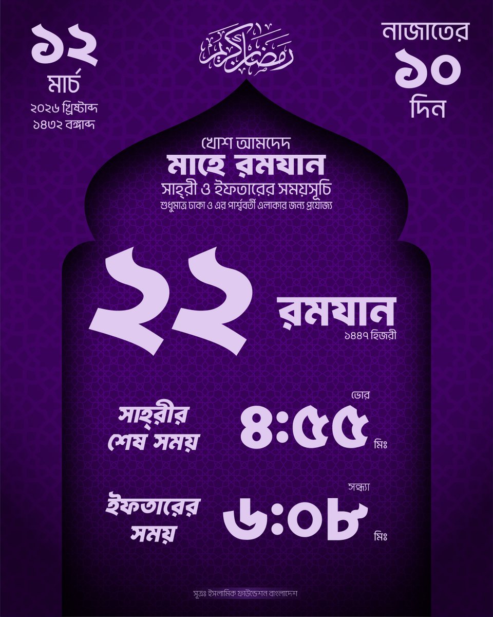 im_junayed's tweet photo. খোশ আমদেদ মাহে রমযান। 🌙 

#রমজান২০২৬ #ramadan2026 #Dhakaramadan #sehritime #iftartime https://t.co/iWOlTVODSf