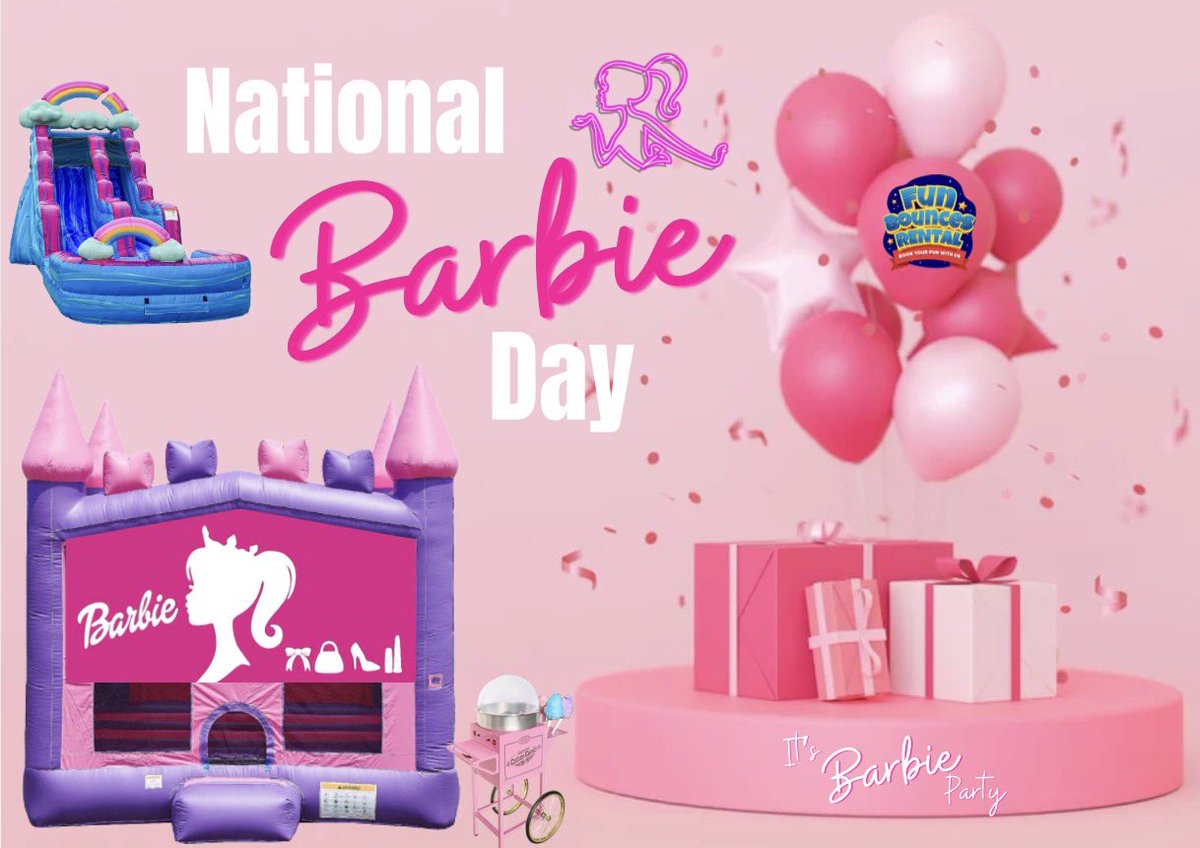 🎀 Happy International Barbie Day! 🎀

Come on Barbie, let’s party!
Celebrate in style with Fun Bounces Rental  your one-stop shop for all your party needs.
We’ve got everything to level up your event:
💗 Bounce houses
💗Tents Tables &amp; chairs
💗Games &amp; party fun
💗&amp; so much more!