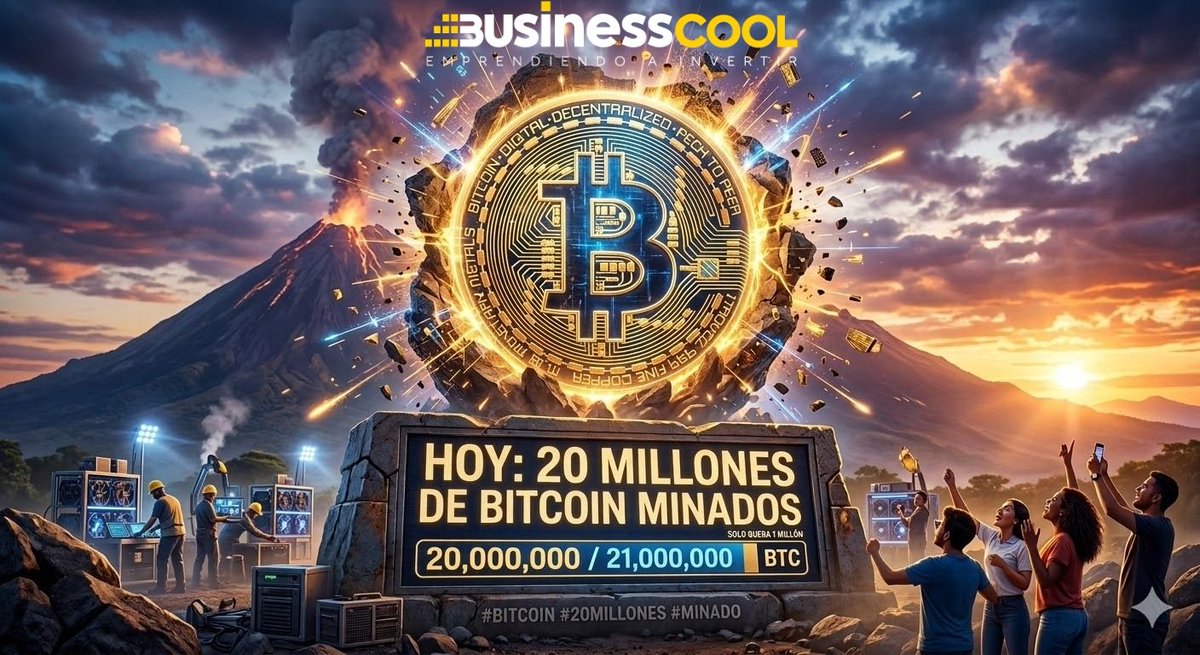 20 millones minados.
9 de marzo de 2026 — Bloque 940,000. El 95.24% de todo el Bitcoin que existirá                                                                                                                                                              ya está en circulación.
