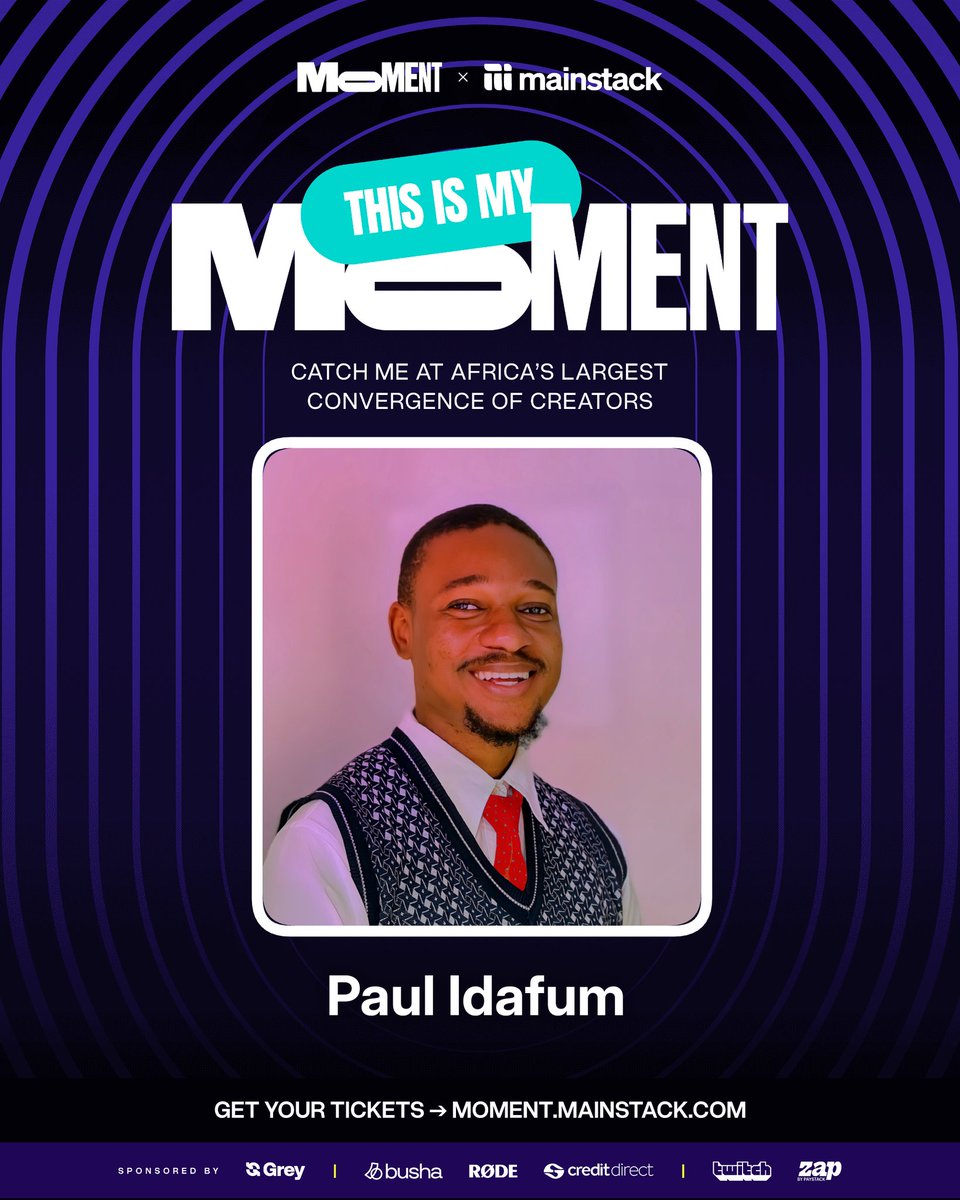 Growth isn’t only measured by virality, it’s about visibility, connection, and being in the right rooms. That’s why I’ll be at Moment 2026 alongside 4,000+ creators and 150+ brands, learning how to turn creativity into real opportunities.
Get tickets:
mainstack.com/HrlFHMAWqa3V?p…