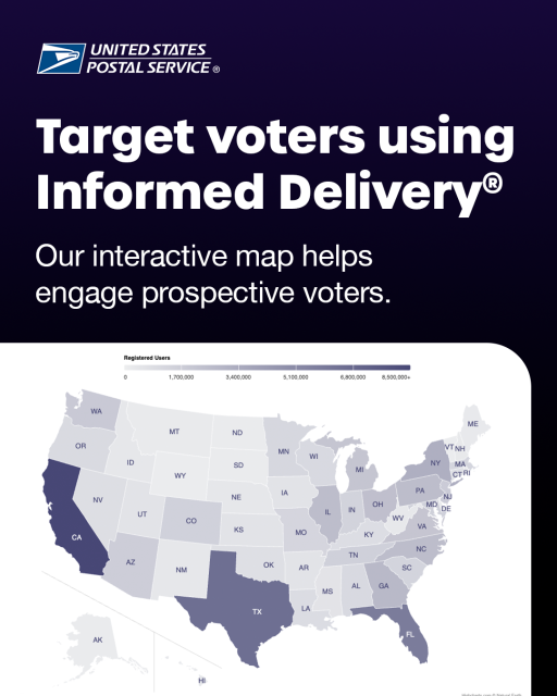 #USPS As primary season intensifies; campaigns are looking for ways to create digital and physical synergy early on. Enter: the Informed Delivery user interactive map. See how many prospective voters are using Informed Delivery at b.link/ax4b027x #USPSEmployee