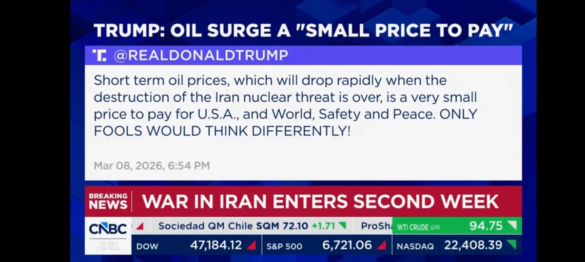 JeffLanzillo's tweet photo. @AverageDipBuyer @TickerTapX The oil price spike &amp; action/volatility over the last ~24 hours shows how crowded this oil trade is &amp; the volatility may continue.

The Strait is open.

If there's a way to position to get 30x leverage to short it, I definitely want to know about it.

*NOT financial advice https://t.co/GAPs0xWoju