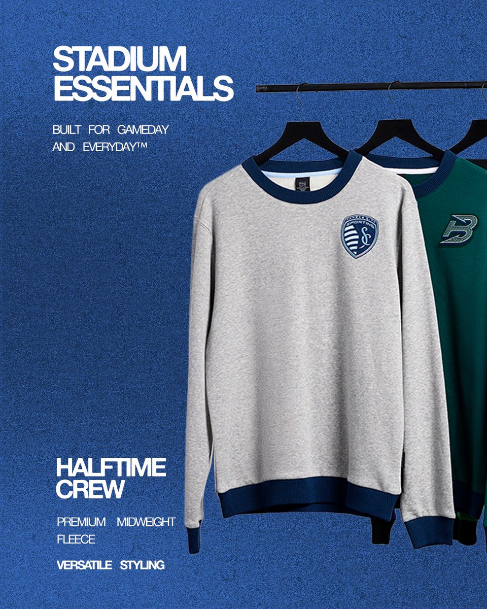 StadiumEssntls's tweet photo. The Stadium Essentials Halftime Crew is built for fans to rep their squad on gameday and everyday with a versatile midweight fleece. Look for it and other Stadium Essentials pieces at select team stores and https://t.co/1ayvd25pY6.

#MyStadiumEssentials https://t.co/0H84NFVCJR