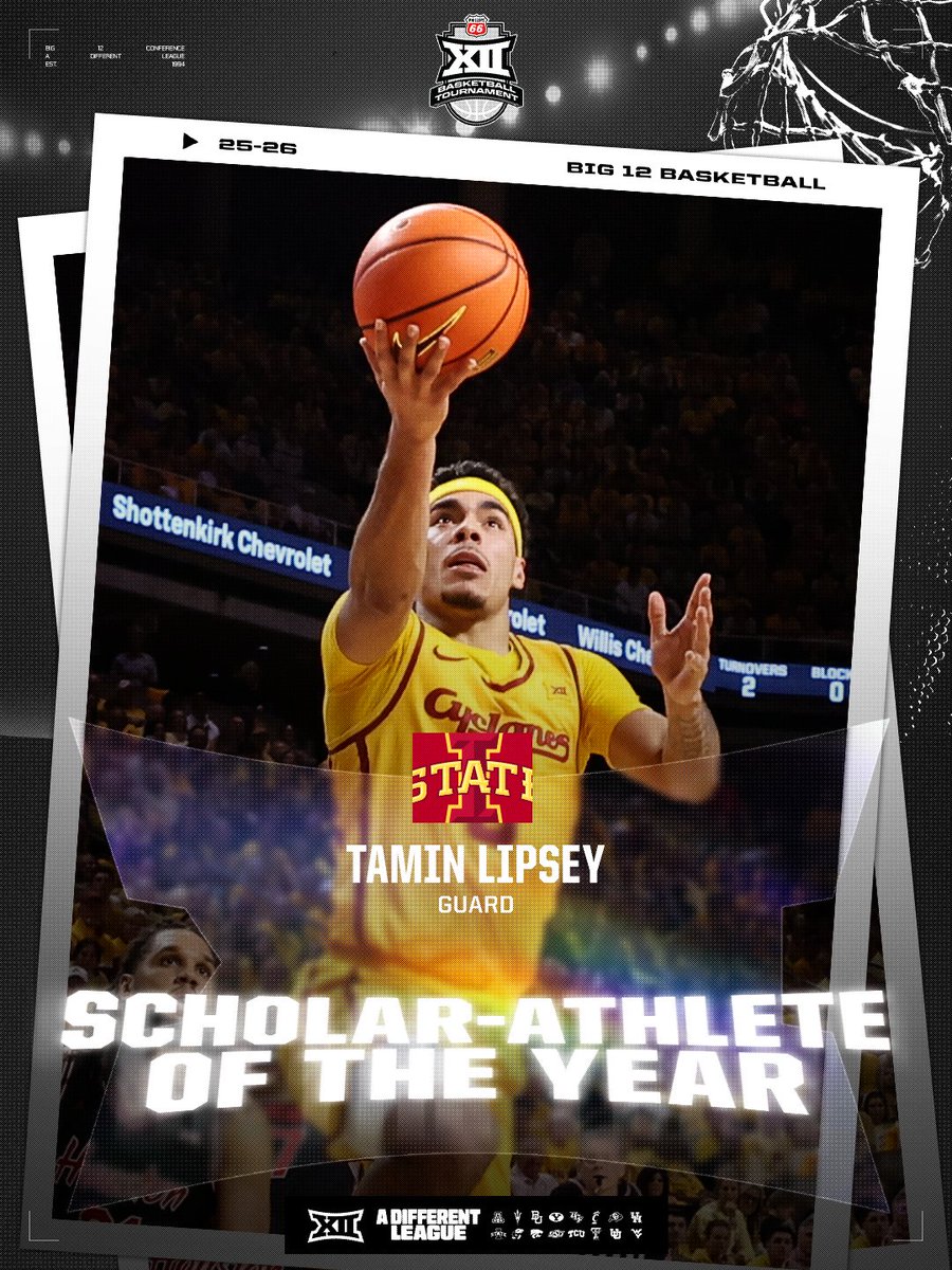 2025-26 #Big12MBB Scholar-Athlete of the Year ⭐️

Tamin Lipsey | <a href="/CycloneMBB/">Iowa State Men’s Basketball</a>