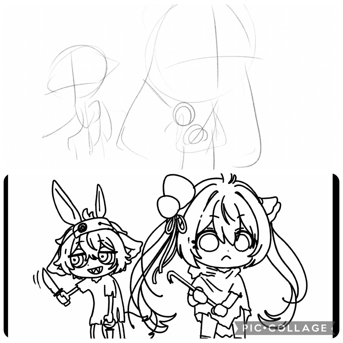 筆早いと言って頂けることがあるんだけど、ラクガキの時はアタリからいきなり線画描いてるからデス 