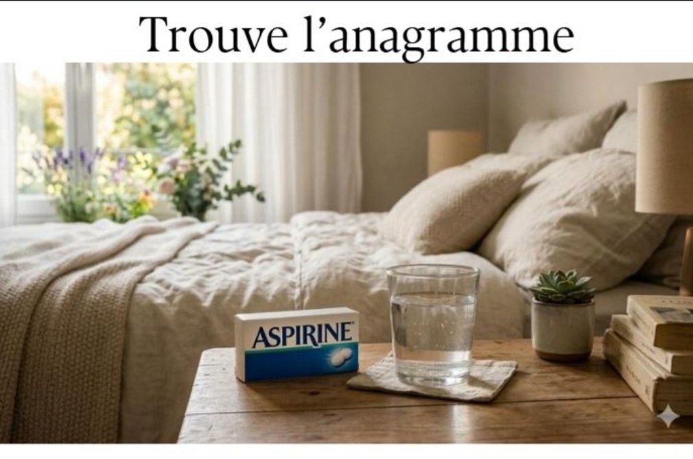 enigtime's tweet photo. Énigme du soir : anagramme.
Même lettres. Nouveau mot.

Facile ? On va voir 😏

💬 Ta proposition
🏆 Le classement t’attend sur le site

#Enigmers #ÉnigmeDuSoir #Anagramme https://t.co/RLCubbMSWR