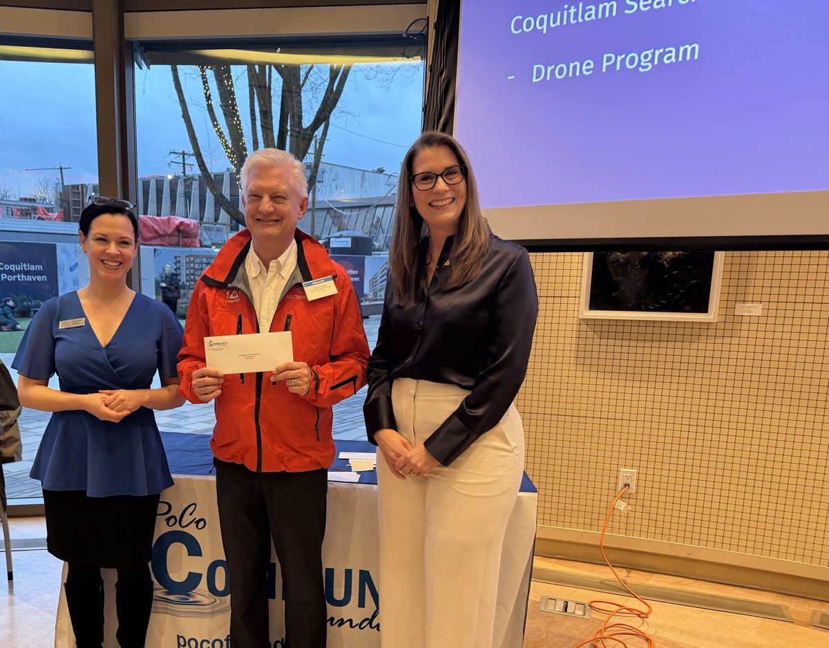 CoquitlamSAR's tweet image. Huge thanks to the Port Coquitlam Foundation! 🚁 Their support for our new drone program gives us "eyes in the sky" to find people faster in tough terrain.
Grateful for our local PoCo partners! 🏔️✨
#SAR #PoCo #DroneTech