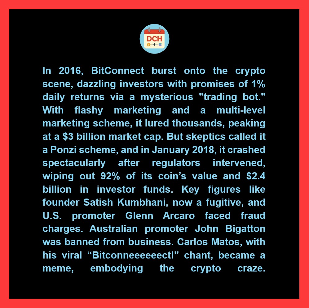 CryptoHistoryX's tweet photo. BitConnect: Crypto’s Most Famous Scam

Link to the full article in the comments.

#BitConnect #Crypto https://t.co/Yiswof8PAx