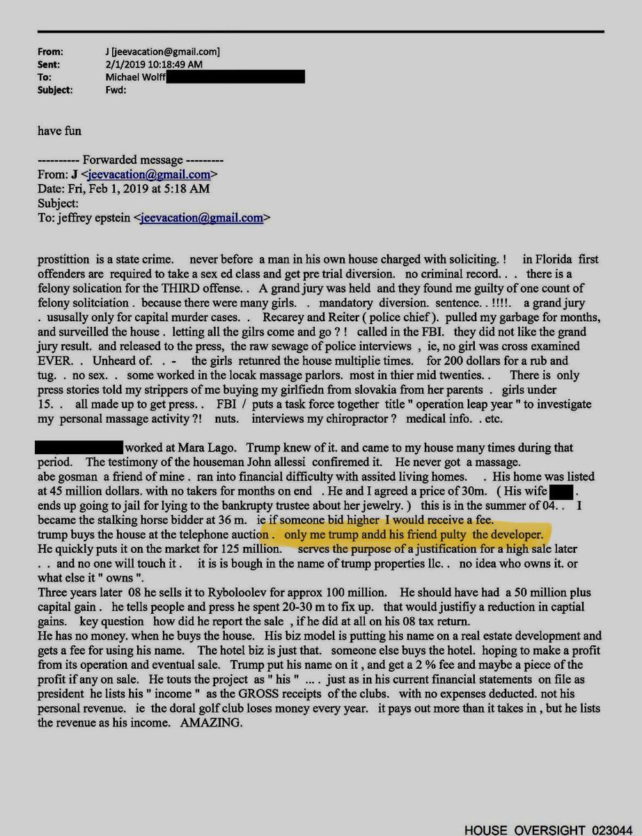 Ryblovev is also the client who bought the mansion in Florida that created a bit of a falling out between Trump and Epstein. Th most interesting thing is that Epstein explains below in the simplest terms how Trump is a crook and was never a billionaire. Repost.
