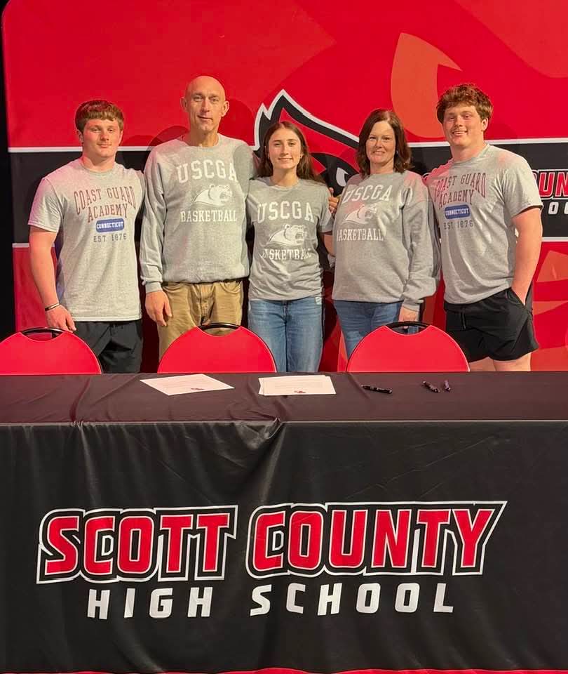 Scott County's Belle Banner signs with United States Coast Guard Academy basketball.