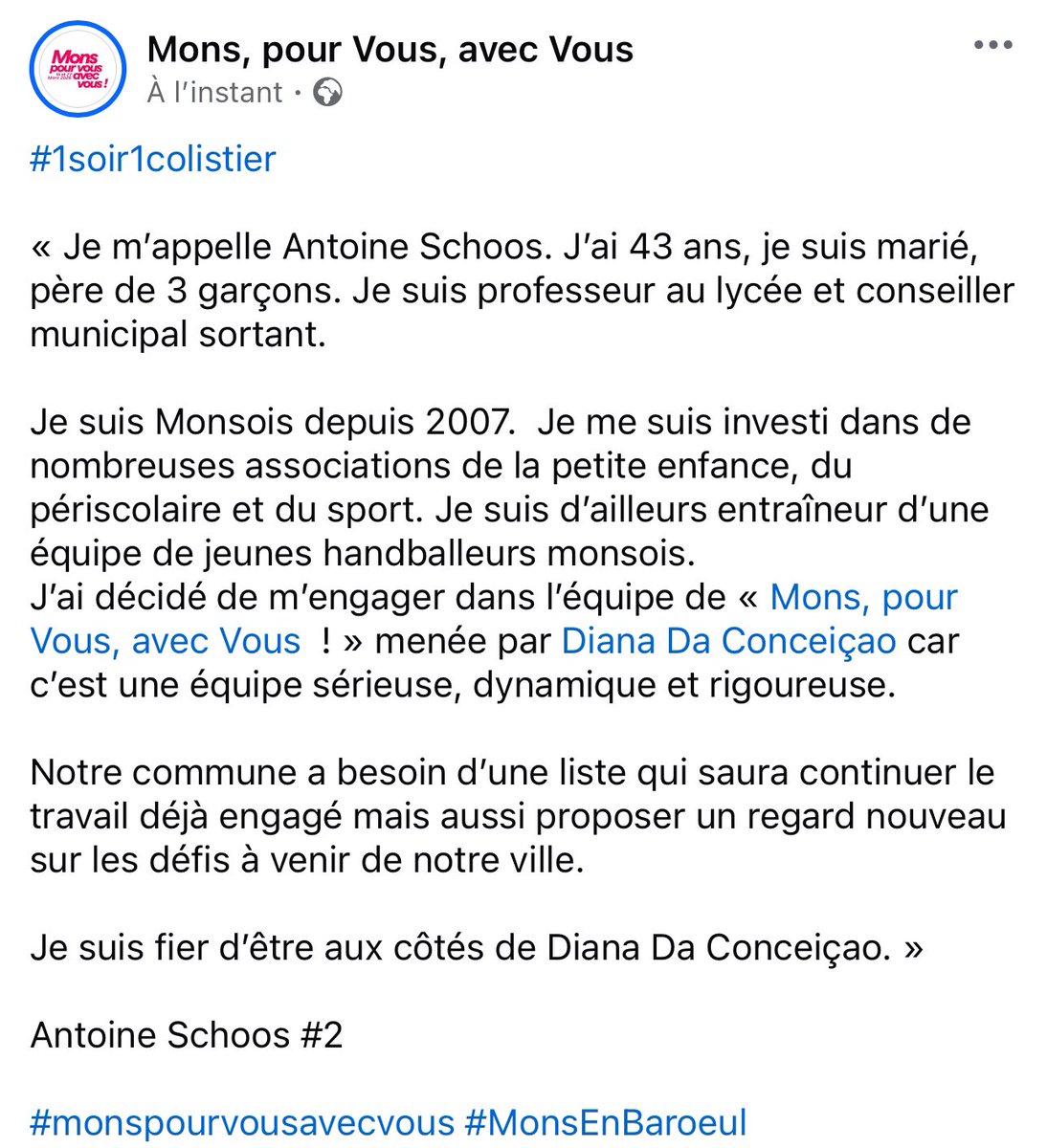 Monspourvous's tweet photo. #1soir1colistier - Antoine Schoos #2 - #monspourvousavecvous #MonsEnBaroeul #Municipales2026 https://t.co/nXw238EZQ8