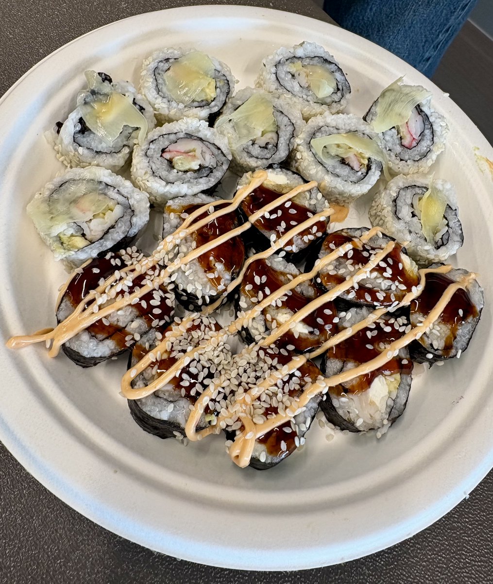 Here we are, mastering the art of #sushi rolling! 🍣
<It's harder than you think!> Saturday's class was packed with hands-on learning, good food, &amp; plenty of laughs along the way! Good news: another Sushi Rolling class is coming up April 11. #sushirolling #handsonlearning
