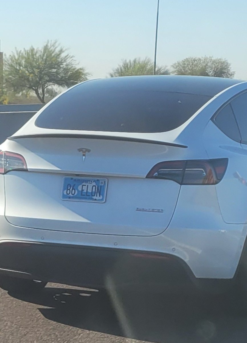 realfantrump's tweet photo. @DonaldJTrumpJr Elon please send a virus to this car asap. Scottsdale AZ. The hypocrisy is real. 

Im sending a pic to AZ motor vehicles division asking who approved of this.  I'm sure it was a Democrat that approved it. https://t.co/Wd3MeXF0Mf