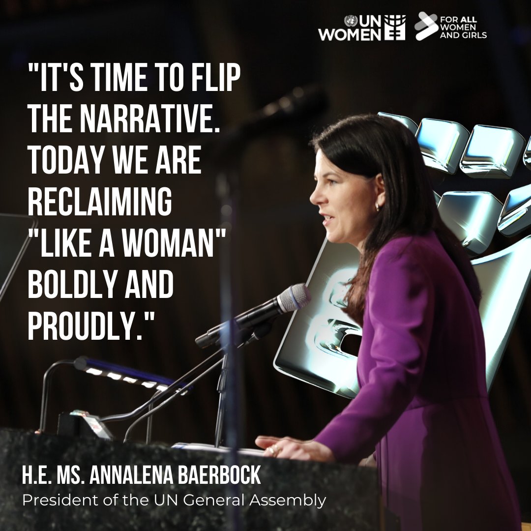 “When girls stay in school, economies grow. When women lead, institutions are stronger.”

At today's <a href="/UN/">United Nations</a> observance of International Women's Day, <a href="/UN_PGA/">Annalena Baerbock</a> urged the world to advance equal representation, rights and justice #ForAllWomenAndGirls.

💡unwomen.org/en/get-involve… 
#IWD2026