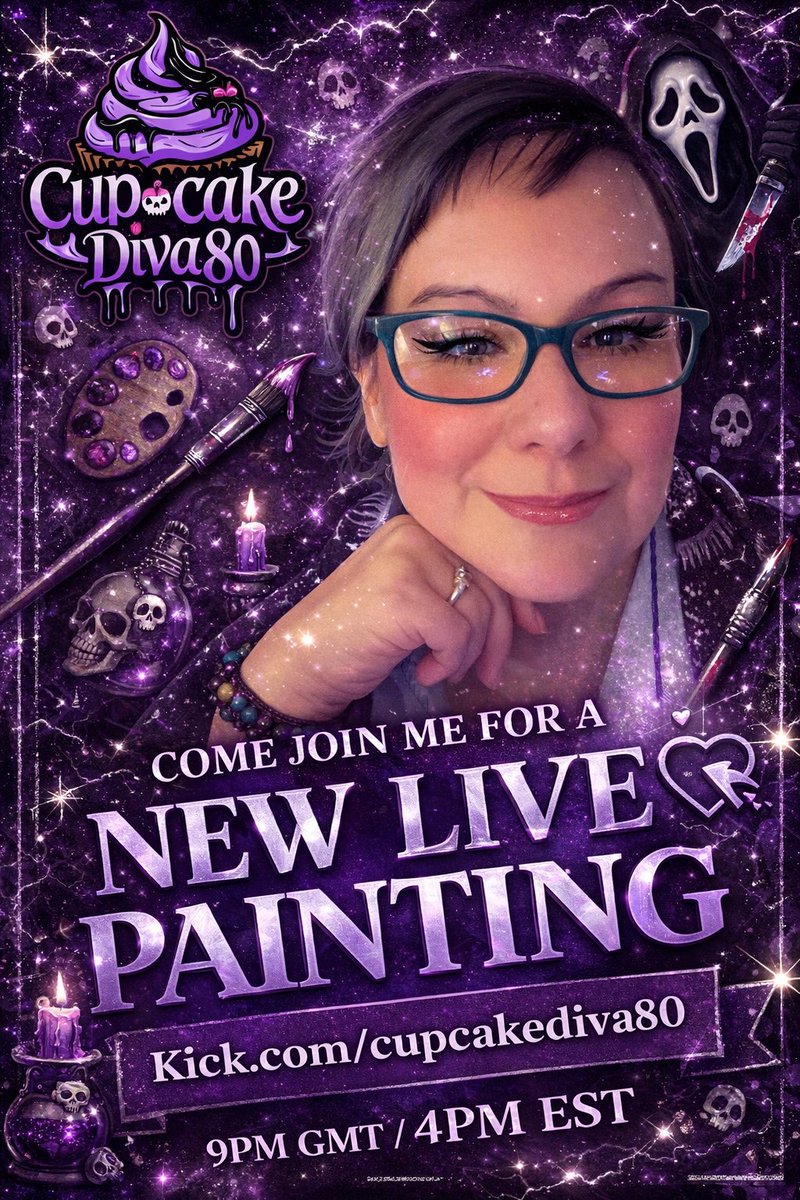 CupcakeDiva80's tweet photo. New Painting to do! Live Art stream 9pm GMT/4pm EST https://t.co/cfhZqokZBf
Would love you all to come vibe with me! Chill vibes, music, chatle, Lumia fun, beanboozle me! Powered by Freshen up!
#Kickcommunity
#Kickartcrew
#Livepainting https://t.co/FSKqhDGRkQ