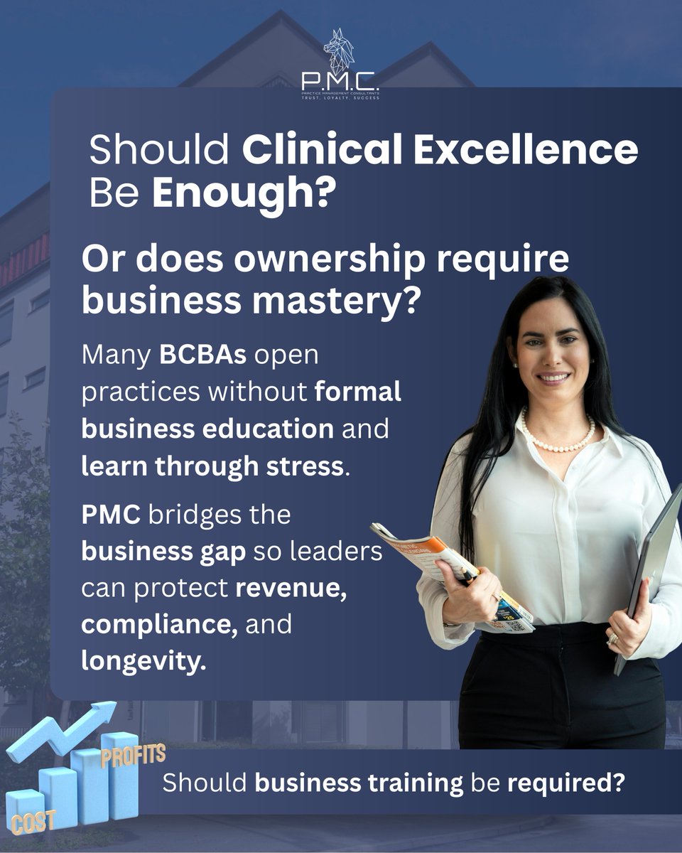 Practicemgmt7's tweet image. Do you think ABA owners should have formal business education before opening?

#BusinessOfABA #ABAOwners #PMCCommunity