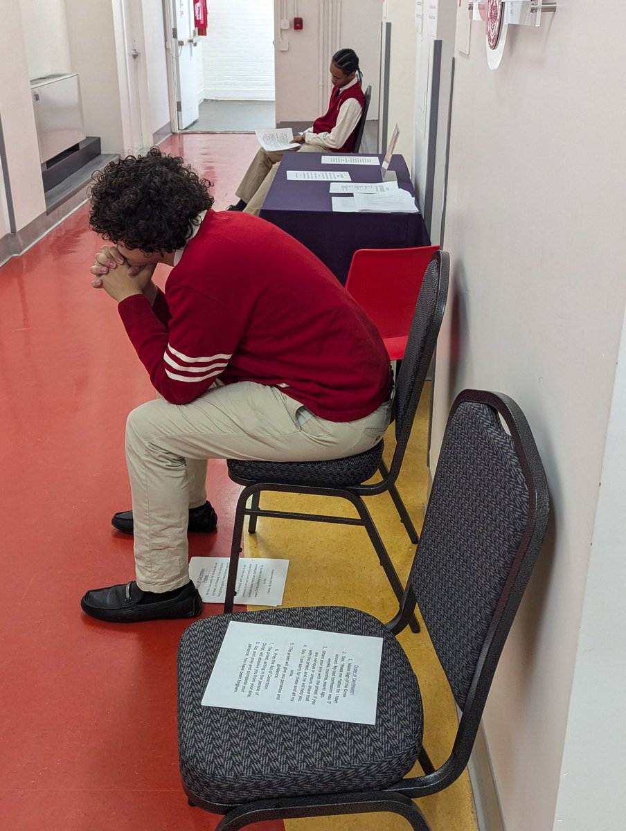 "Create in me a clean heart, O God, and renew a right spirit within me". Psalm 51:10 Thank you to Fr. Ed Michelini and           Fr. Dan Kearney who joined us today giving students the opportunity to receive the Sacrament of Reconciliation.  Live Jesus in Our Hearts!