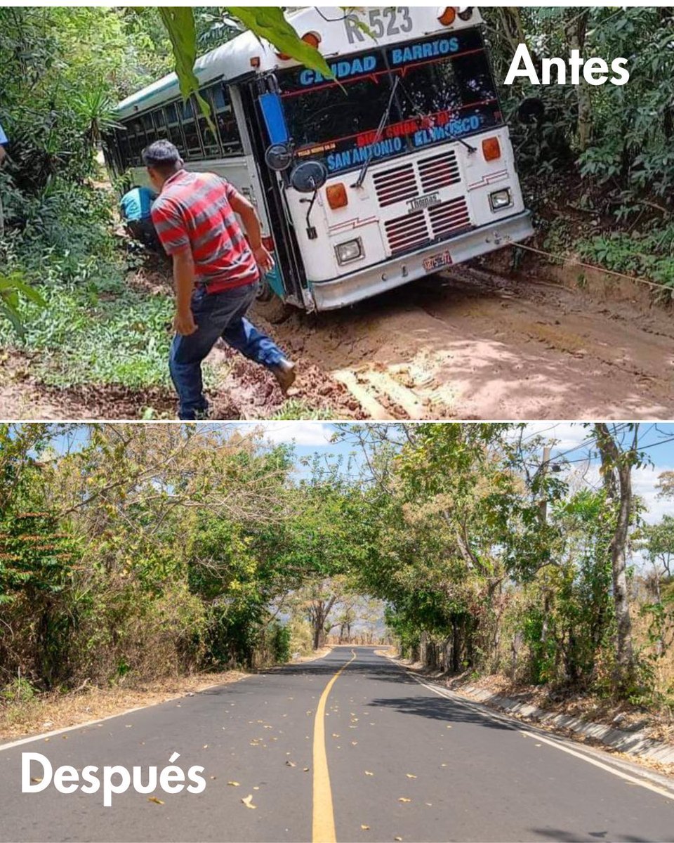Cambiamos la conectividad para las familias de San Miguel y Morazán.

Pavimentamos la calle desde El Carrizal hacia San Antonio del Mosco.

Son 5.4 kilómetros que eran de tierra; y ahora, están 100% pavimentados.

¡Avanzamos!🇸🇻