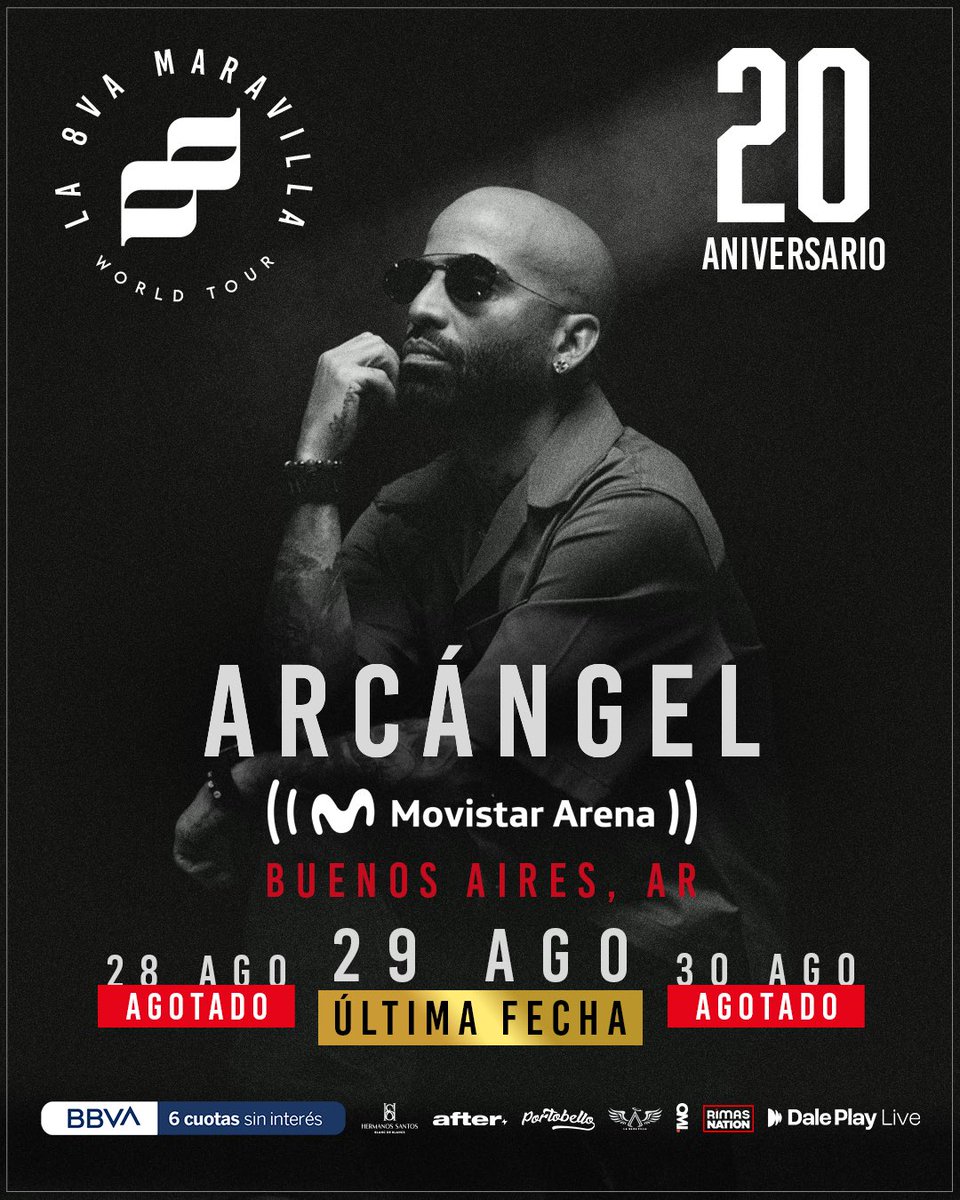 LA MARAVILLA AGREGA OTRA NOCHE EN BUENOS AIRES  🔥

🗓️29 de agosto | NUEVA FECHA
🗓️30 de agosto | AGOTADO
🗓️28 de agosto | AGOTADO 
🏟️Movistar Arena

💳 Venta general con todos los medios de pago disponible el martes 10 de marzo a las 16 hs. Disfrutá de 6 cuotas sin interés con