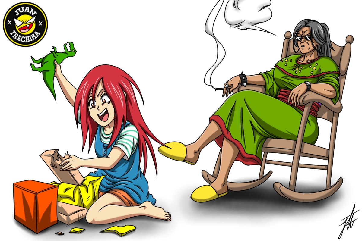 Sophia chiquita, y su awela, celia rocks

#juantrechiha #trechihaverso #katasttrofia #sophiarocks #celiarocks #originalart #originalcharacters