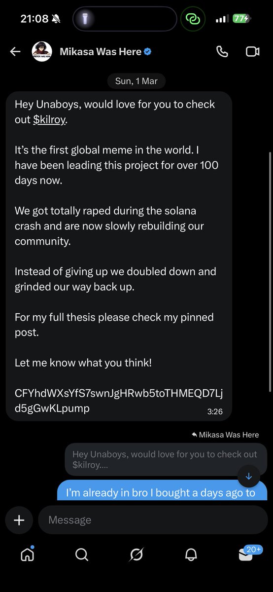 unaboysweb3's tweet photo. When someone sends you a coin, just buy it , even if it’s only for 1k

One day, you’ll realize it was the best decision you ever made.

If you don’t believe in the project yet, believe in your friend’s conviction.

great work @OnlyLJC @mikasasolslayer 

send $KILROY https://t.co/i7k3DN7KRj