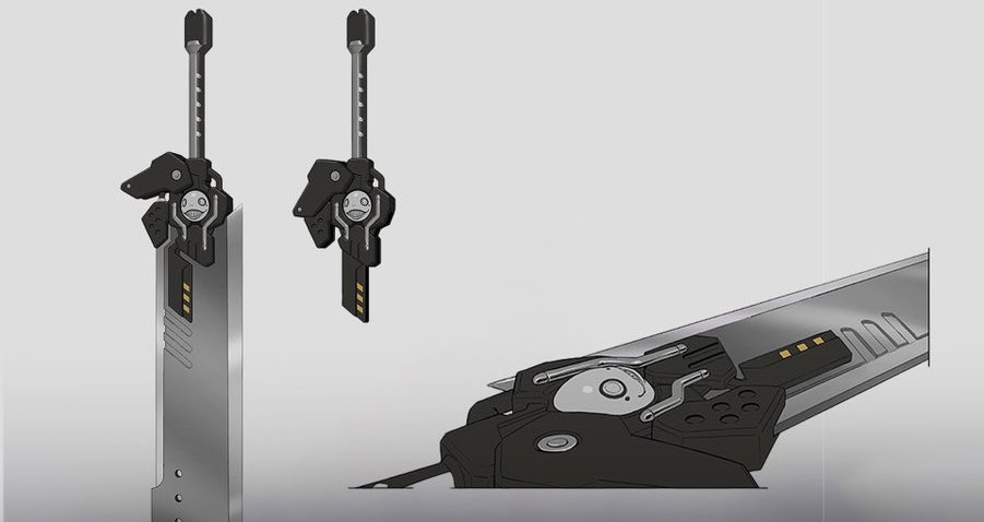 schweppcolon3's tweet photo. @BayLeaf6058 @mushroomiiee same… the only reference to emil is his face being embedded into A2-vendetta‘s sword but that‘s about it https://t.co/jwRD4q7X4t