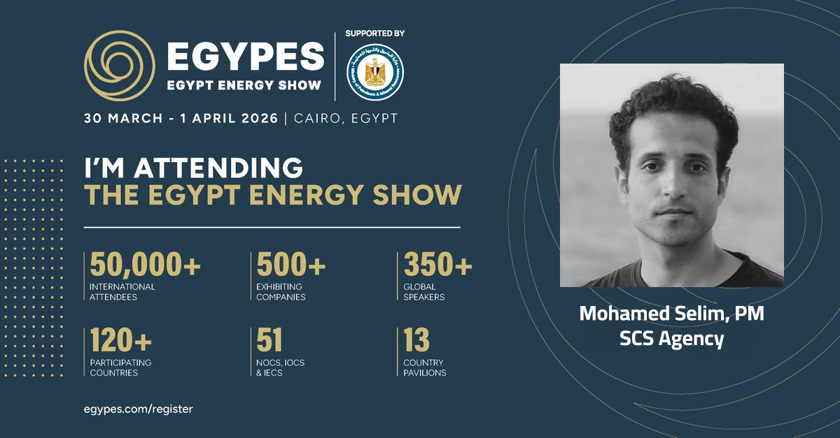 SelimPMs's tweet photo. Excited to be attending EGYPES 2026 in Cairo this March

Looking forward to connecting with industry leaders and exploring new opportunities across the energy sector

#EGYPES2026 #EnergyIndustry #Cairo

https://t.co/sJd4ERkFkH https://t.co/TXQ6ViOdT9