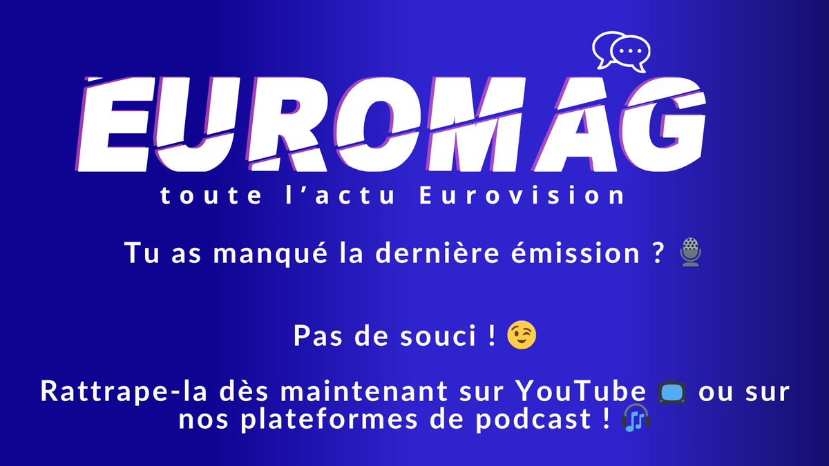 lachaine12pts's tweet photo. Tu as raté le dernier épisode de « Euromag : Toute l’actu Eurovision » ? 😱

Pas de souci, on a ce qu’il te faut ! 😎

Regarde-le dès maintenant sur YouTube 📺 ou écoute-le en podcast sur ta plateforme préférée ! 🎧

🔗 https://t.co/1TX1mbkoL9

#Eurovision I #Euromag12pts I #ESC2026