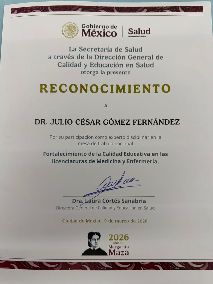 AComaem's tweet photo. 🏛️Hoy 9 de marzo de 2026, el Dr. Julio César Gómez Fernández, presidente del #COMAEM, participó en la Mesa de Trabajo Nacional para fortalecer la calidad educativa en Medicina y Enfermería, con la participación de la Dra. Laura Cortés Sanabria.🩺📚
#EducaciónMédica #DGCES #Salud https://t.co/glgXLmOoph
