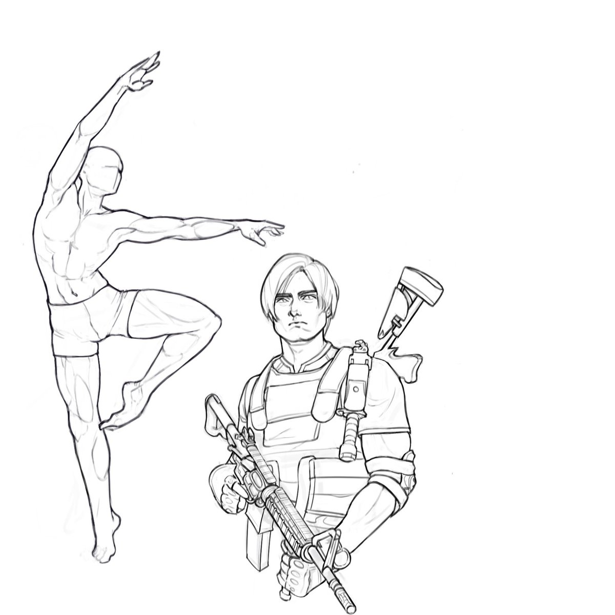 liubangxe's tweet photo. needs more guns and muscles and leon scott kennedy https://t.co/Wae8YEf14Y