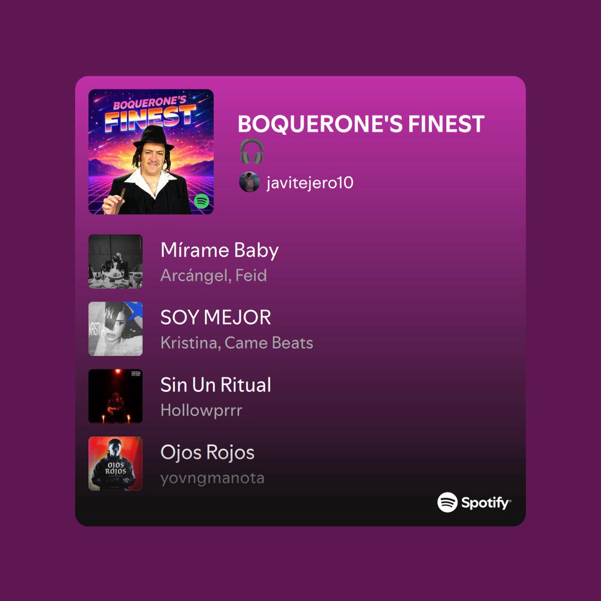 tejerinhez's tweet photo. Playlist actualizada con los bucles semanales de este humilde servidor 🔁

Espero que disfrutéis la selección tanto como lo estoy haciendo yo 🙏🏼

Aparición estelar del brother @hollowprrr con su nuevo palo "Sin Un Ritual" 🧛🏻‍♂️❤️‍🔥

⏯️ https://t.co/OyLwJ9ug3j https://t.co/ePW9kZFkdV