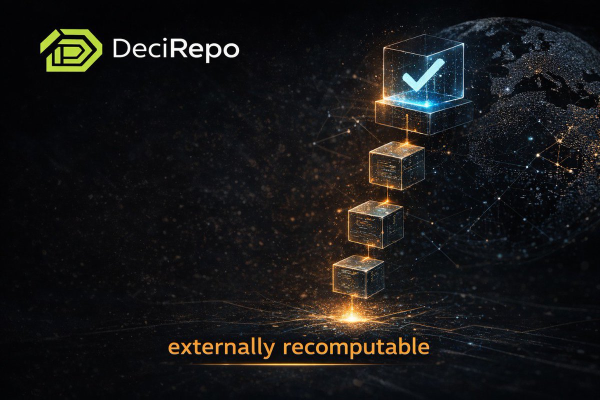 IndrasNetUA's tweet image. A small milestone for DeciRepo.

The protocol baseline (v0.1) is now externally recomputable.

verification: PASS
rebuild: MATCH
conformance: PASS

Independent recomputation confirmed.

decirepo.com/pages/index.ht…

#Reproducibility #Verification #ProtocolDesign