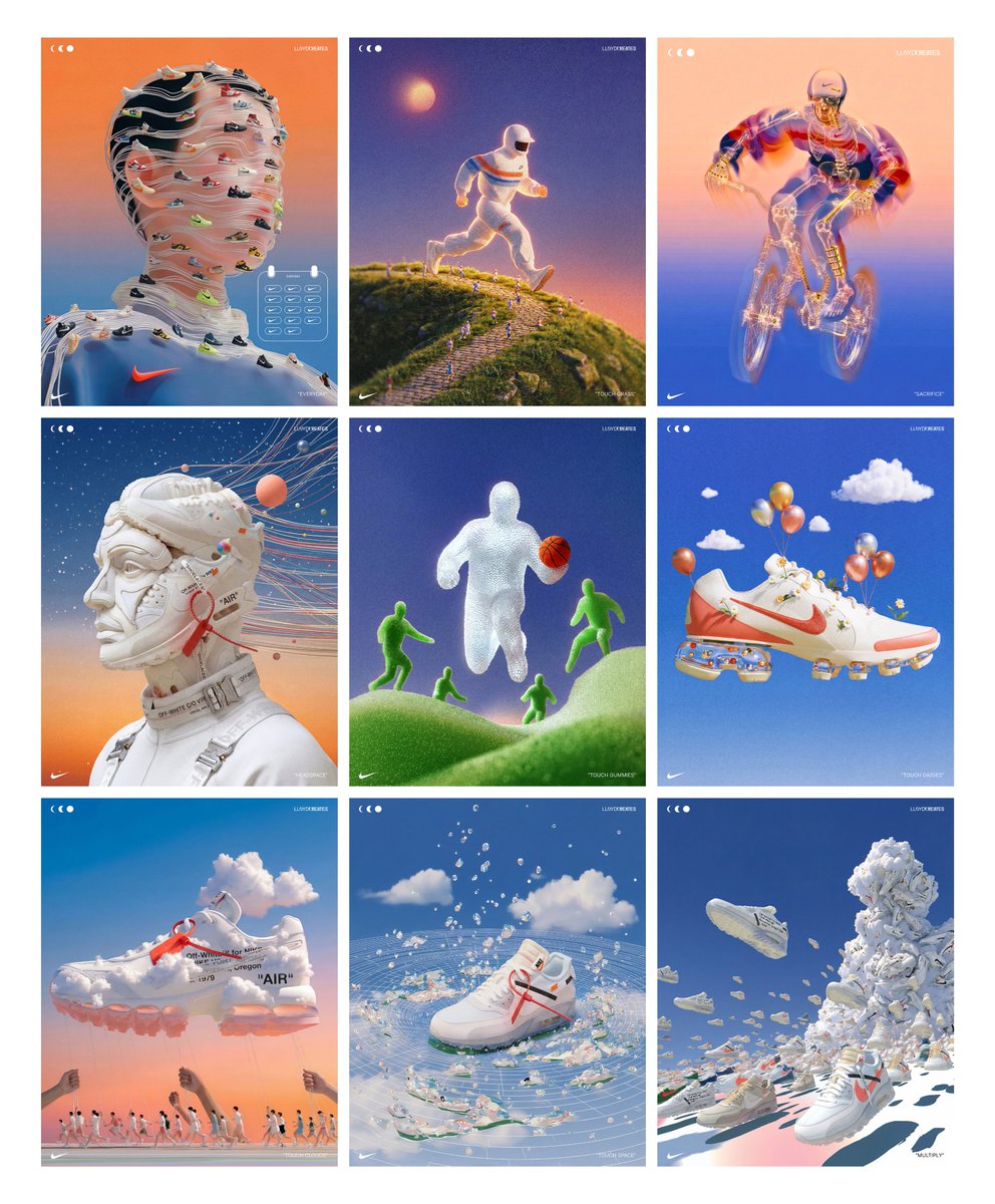 Nine-panel poster grid