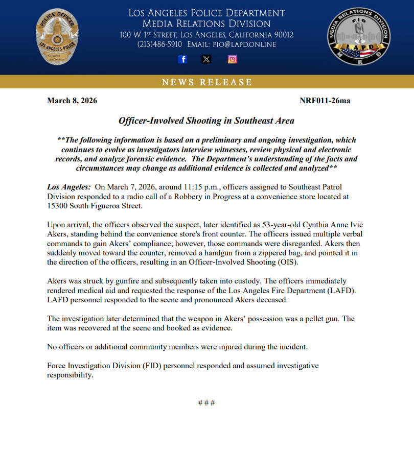 LAPD PIO tweet media