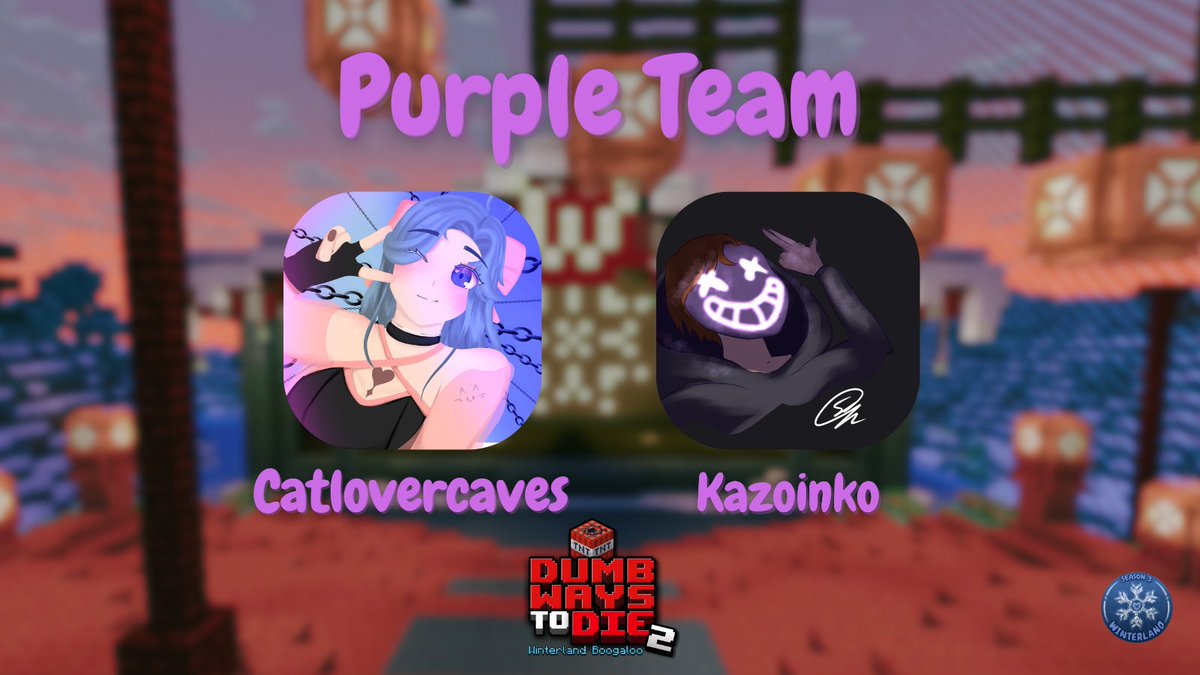 Time for purple team!

<a href="/catlovercaves/">Catlovercaves</a> 
<a href="/kazoinko/">kaz</a> 

<a href="/ChaosEventsMC/">✦ Chaos Events ✦</a>