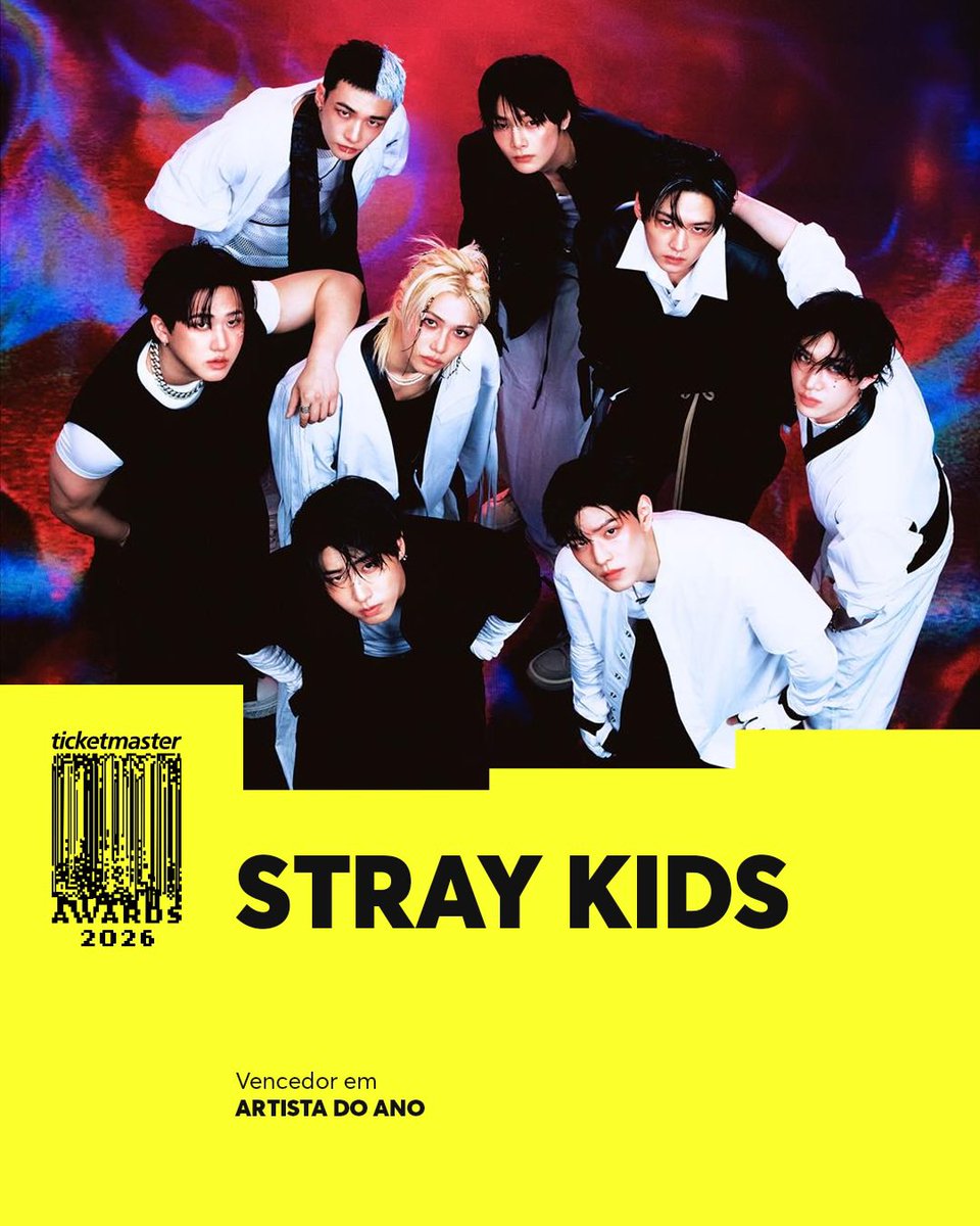 MayraGar0184's tweet photo. Brazil TMAwards 2026! 🏆 stray kids won in the following categories 
Tour of the year 
Fandom of the year 
Artist of year 

Congratulations 🏆🏆🏆  #STAY @Stray_Kids https://t.co/rtbOq8CYVF