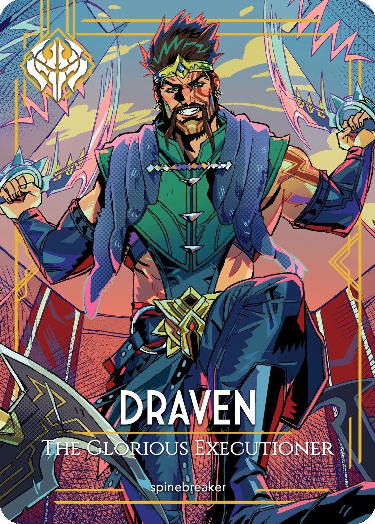 breaking_spine's tweet image. I had the opportunity to once again do card art! This time i did Draven. Check out the project in the replies