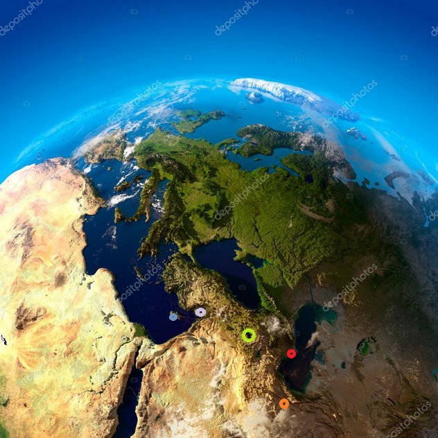 Haritayı daha iyi okumanız için 1-2 nokta işaretledim. Yeşil Nokta VanGölü, Kırmızı Bakü, Turuncu Tahran, Beyaz-Gri İncirlik/Adana, Mavi Güney Kıbrıs Rum Yön.

Kolay Füze rotası (parabol) tesbiti:
Elinizdeki kablo veya Ataç benzeri cismi "U" yapın ve haritaya dik konumlandırın😉