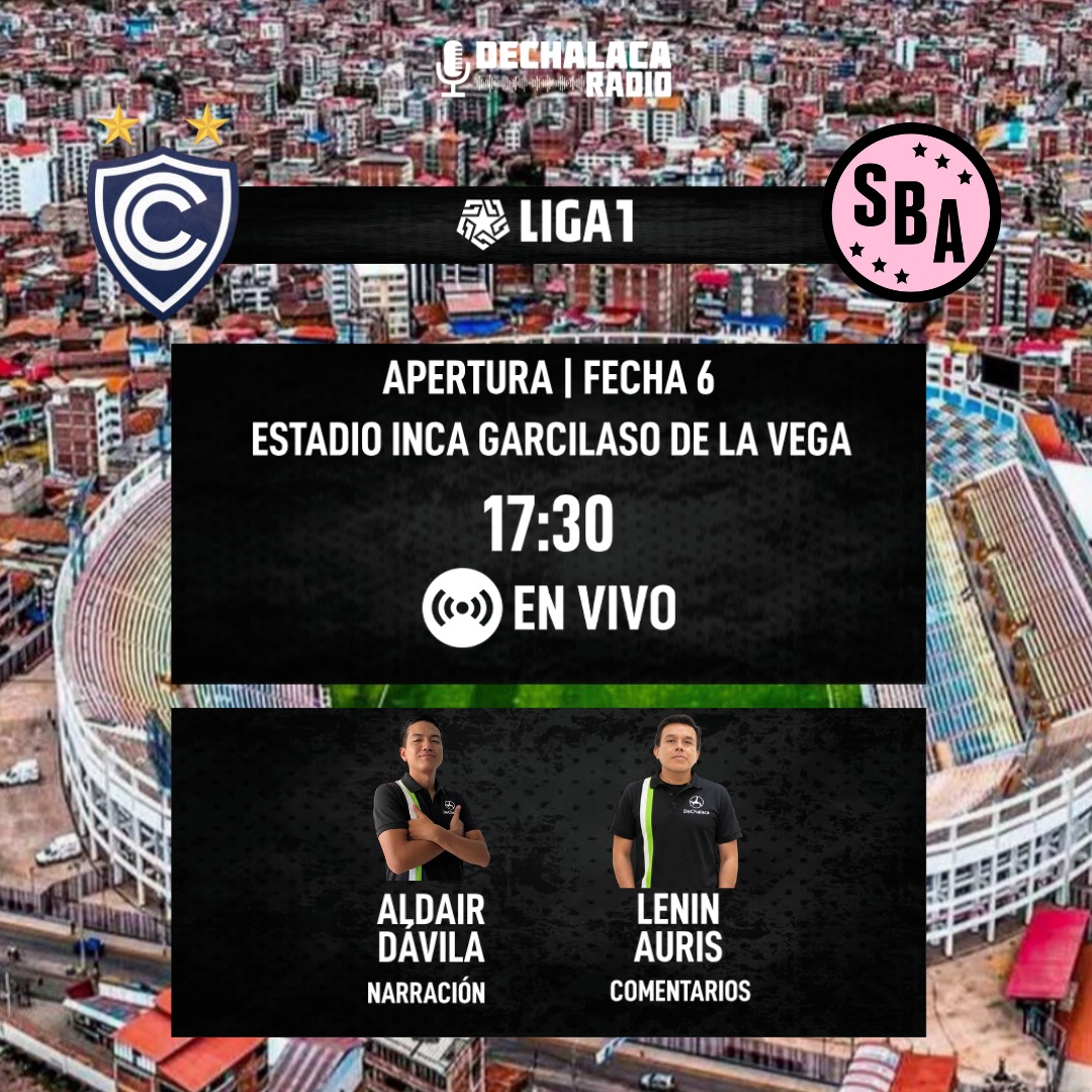 DeChalaca's tweet photo. [HOY] #Liga1 🇵🇪 por #DeChalacaRadio

🏆 Apertura - fecha 6

🫏 Cienciano 🆚 Sport Boys 🚢

🏟 Estadio Inca Garcilaso de la Vega

🎙 Narración: Aldair Dávila
🗣 Comentarios: Lenin Auris

🎧 ¡Escúchalo en vivo en nuestra radio web! 👉 https://t.co/LMBMdyAnci https://t.co/amRBHBAnWQ