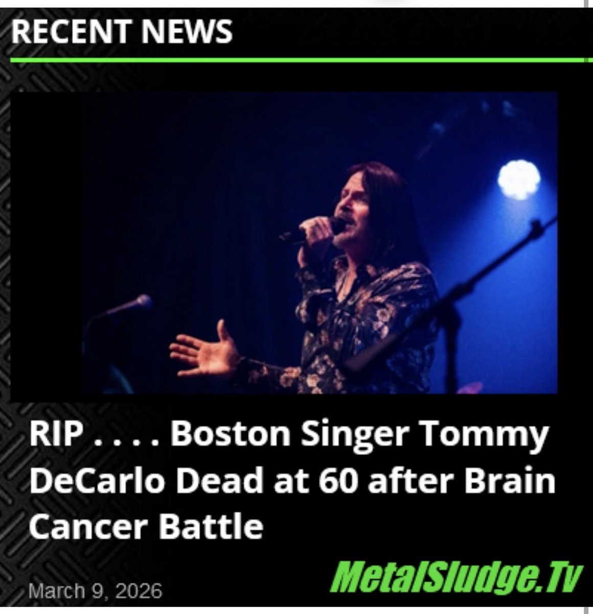StevieTuff's tweet photo. Read this News at Metal Sludge!
RIP . . . .
Boston Singer Tommy DeCarlo Dead at 60 after Brain Cancer Battle
#tommydecarlo #rip #boston #morethanafeeeling #cancersucks #amazingsinger #awesomevoice #gonetoosoon #metalsludge
https://t.co/UIX2kMo0Nk https://t.co/JACBhFvRj5