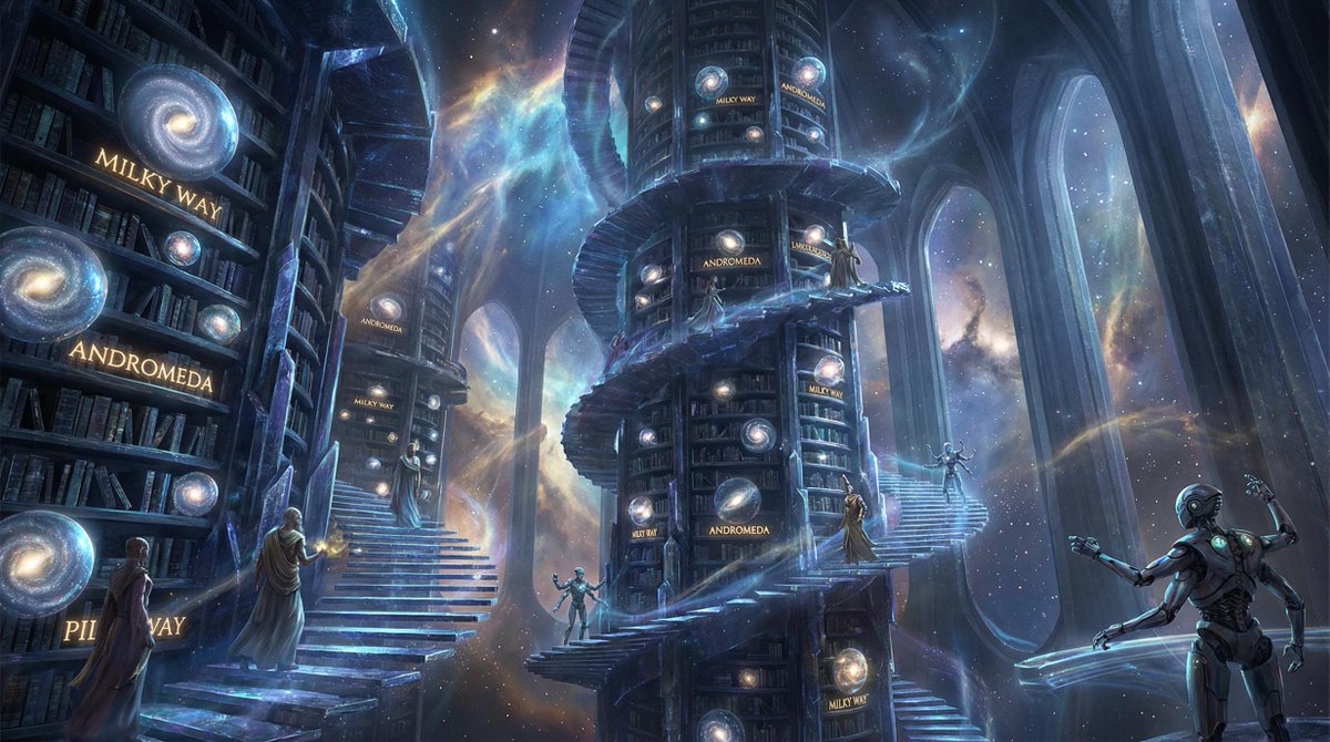 PromptSin's tweet photo. Spent years daydreaming about a library holding every story across the cosmos and now it’s real 🪐✨
Drop the first book you’d grab off these endless shelves right now!
#GenerativeAIArt #AIArtCreation https://t.co/xiL01vNRbP