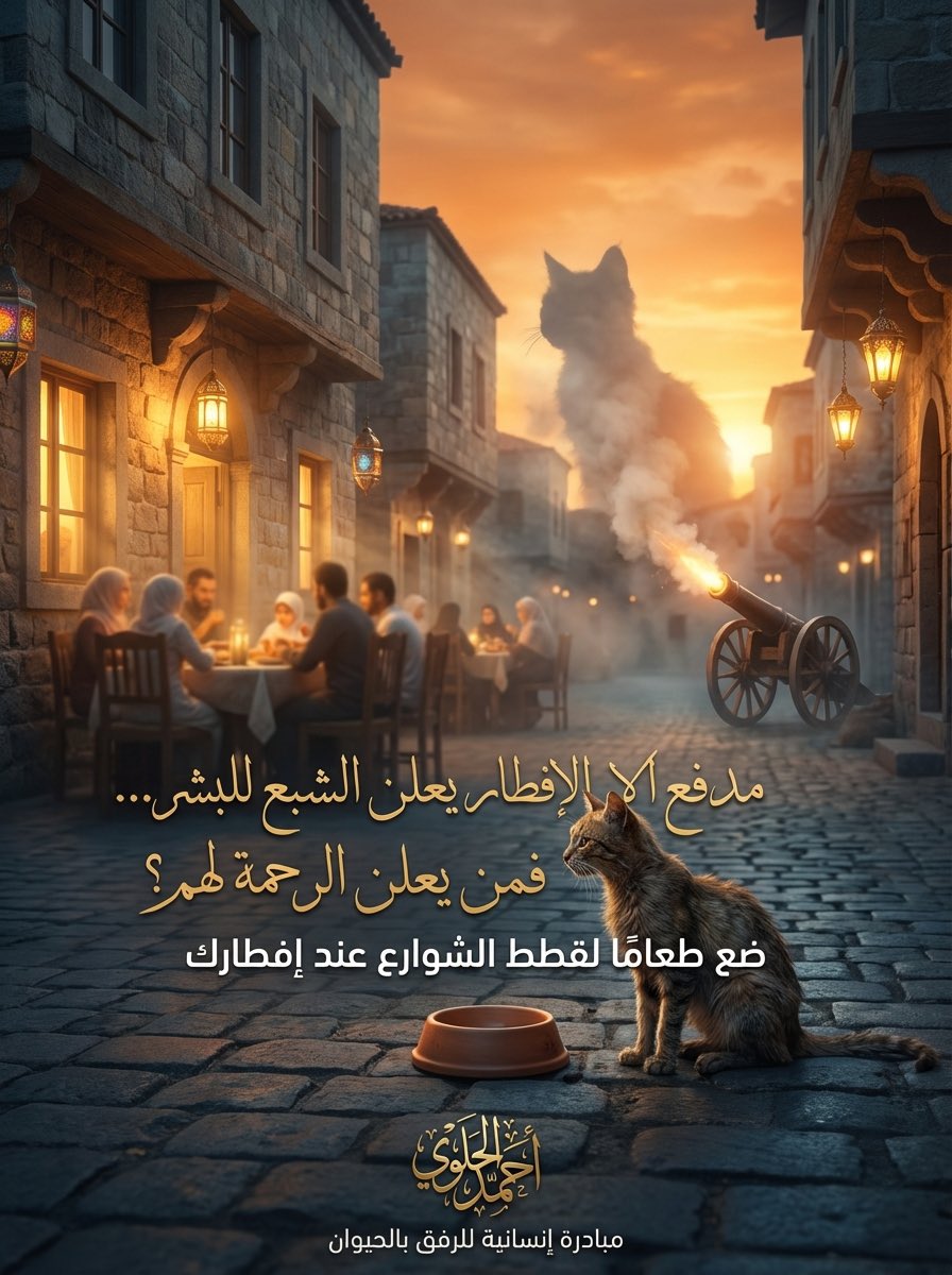 شاركوني هذه الحملة يا أحبة وكونوا جزءً منها في هذا الشهر الكريم ..
#السعودية #الرياض #الرفق_بالحيوان
#اطعموا_القطط #إفطارك_رحمة #قطط_الشارع
<a href="/soundsoul396/">هيلة الروقي (قلب الرحمة)</a> #رمضان
<a href="/GA__WM/">جمعية تعايش معي للرفق بالحيوان</a> <a href="/tabukpaws/">TabukPaws - جمعية عطف</a> <a href="/Rahmah_ksa/">جمعية رحمة للرفق بالحيوان</a>
<a href="/ArwahAmthalona/">جمعية أرواح أمثالنا للثروة الحيوانية</a> 
<a href="/Catpeopleksa/">Cat people 🐈</a>