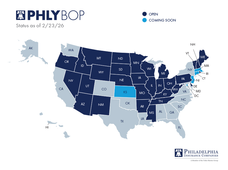 PHLYINS's tweet image. Our PHLYBOP (Business Owners Policy) is now available in 30 states, with the recent additions of Arkansas, Idaho, Mississippi, Montana, North Dakota, Oregon, South Dakota &amp;amp; Wyoming. Stay tuned for new states coming soon! More info: bit.ly/4lf3P2s

#smallbusinessinsurance