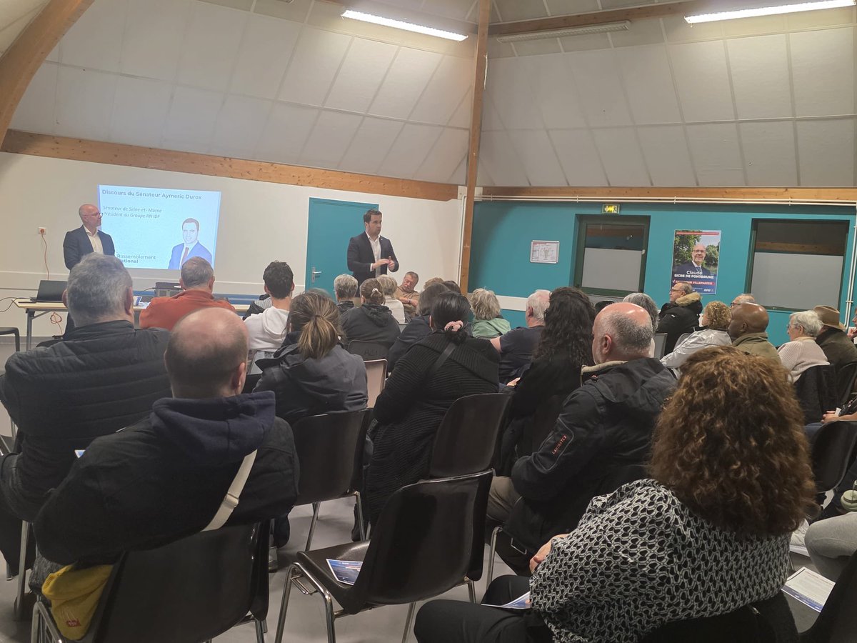 AymericDurox's tweet image. 🔵 Réunion publique à #Villeparisis ce soir avec Claude Sicre de Fontbrune, ancien premier adjoint de la ville UDI qui a rejoint la grande alliance des patriotes et qui présente une belle liste pour remporter cette ville de 27 000 habitants qui s’est malheureusement bien dégradée