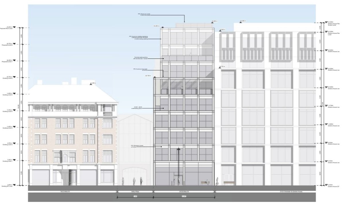 PlanningNI_info's tweet image. An application has been submitted for a two-storey extension to the roof of Arthur House on Arthur Street, Belfast, including new roof terraces. This commercial redevelopment is currently under consultation.

#Belfast #CityCentre #OfficeSpace

🔗 planningni.info/?q=LA04/2026/0…