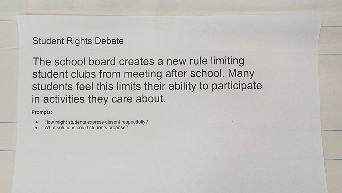 MarieDeener's tweet photo. Today we discussed dissent in a democracy. Students did a modified gallery walk; they analyzed different scenarios and identified the dissent and created a solition. The trick was they had to create a different solution then the groups before them. @KEDCGrants @KEDC1 @@kedc_epic https://t.co/KwEpLCtuCa