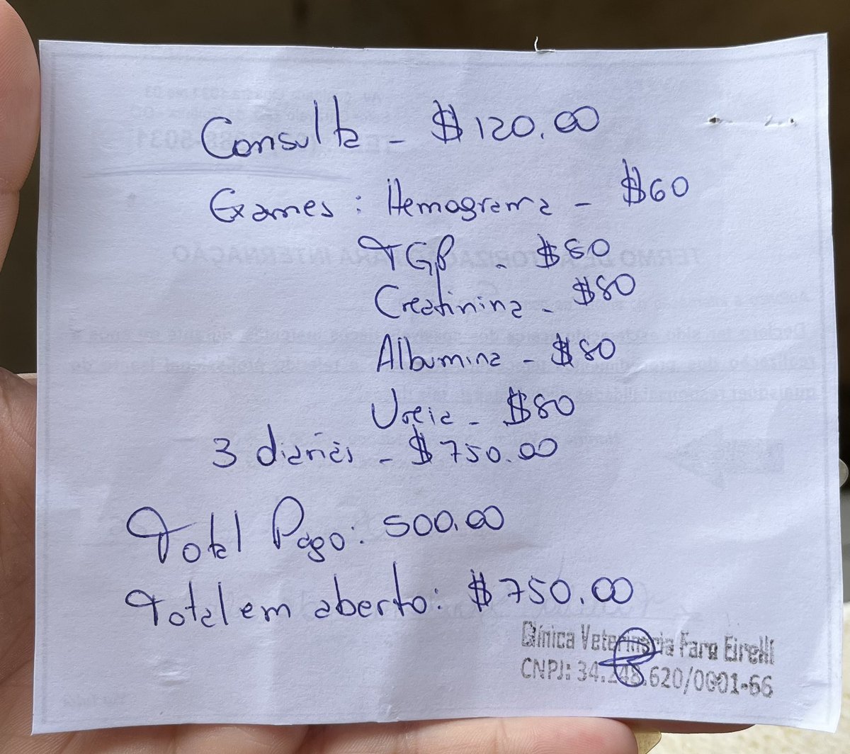 🚨meu gato foi internado com urgência, fui pega de surpresa e infelizmente não consegui pagar tudo. Ficou 750 reais em aberto e eu tenho até quarta-feira para arrecadar. Quem puder ajudar eu agradeço muito! 1 real já faz a diferença!

chave pix: 62982026857 
nome: paula jordana